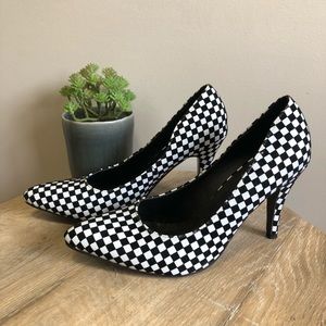 CL 26SS High Heel Pump 100 Red Black Sheepskin 574424